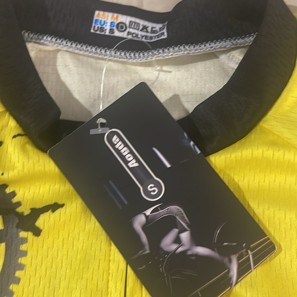 NWT AOGDA Vintage Cyclist Jersey Yellow/Black Sz Small - Picture 5 of 8